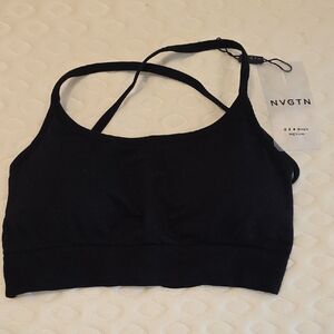 NVGTN Black Sports Bra with Strappy Back